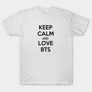 KEEP CALM AND LOVE BTS black pink T-Shirt